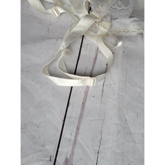 Vintage Full Slip Dress Nylon Size 38 Made In USA Lace White - Picture 4 of 7